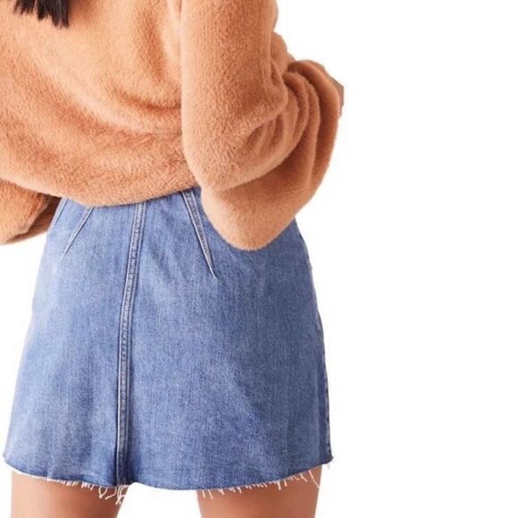 NWT Free People Cosmico Flirt Rain Denim Mini Skirt Size 27 - Picture 4 of 10